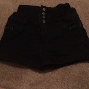 High Waisted Black Shorts
